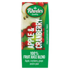 Rhodes 100% Apple & Cranberry Juice Box 200ml - myhoodmarket