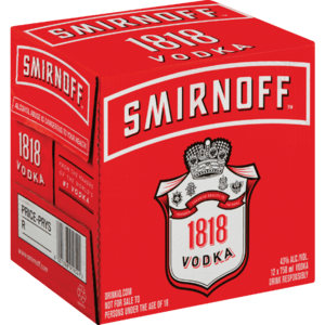 Smirnoff 1818 Vodka Bottles 12 x 750ml - myhoodmarket