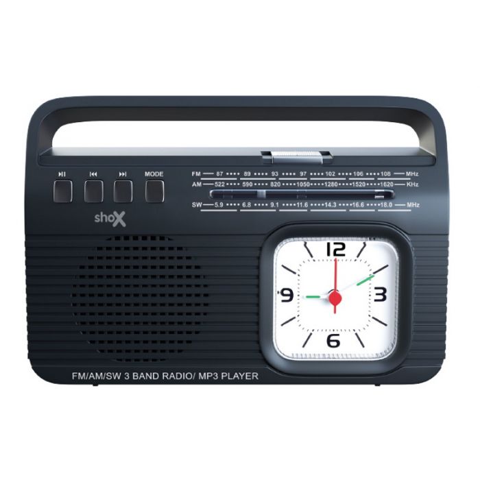Shox Airwave Portable Bluetooth FM Radio - Black