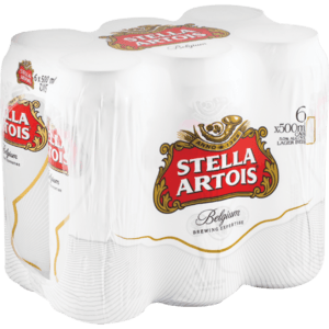 Stella Artois Beer Cans 6 x 500ml - myhoodmarket