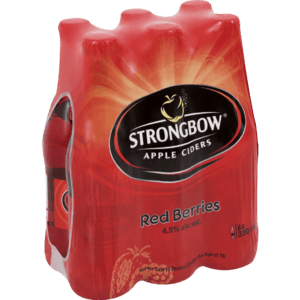 Strongbow Red Berries Cider Bottles 6 x 330ml - myhoodmarket