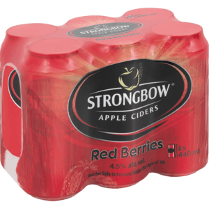 Strongbow Red Berries Cider Cans 6 x 440ml - myhoodmarket