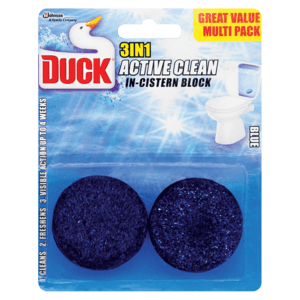 Toilet Duck 3-In-1 Active Clean In-Cistern Block 2 x 45g - myhoodmarket