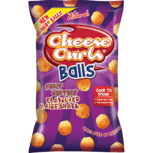 Willards Cheese Curls Balls Fruit Chutney Flavoured Maize Snack 100g - myhoodmarket