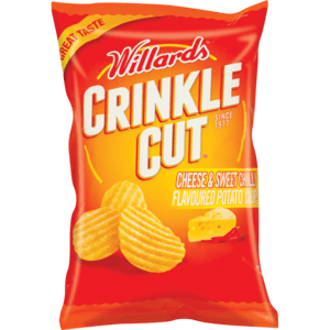Willards Crinkles Cheese & Sweet Chilli Flavoured Potato Chips 125g - myhoodmarket