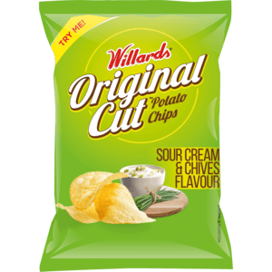 Willards Original Cut Sour Cream & Chives Flavoured Potato Chips 125g - myhoodmarket