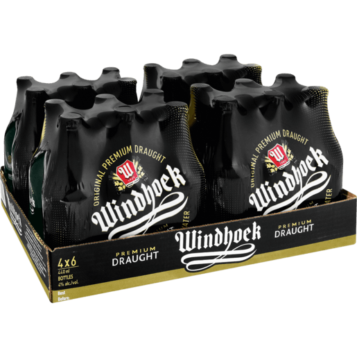 Windhoek Draught Beer Bottles 24 x 440ml - myhoodmarket